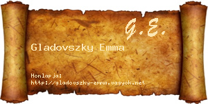 Gladovszky Emma névjegykártya